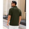 Alimens & Gentle Mens Polo Shirt Stretch Short Sleeve Dry Fit Golf Shirts Moisture Wicking Breathable Tops Daily Tennis Sport(Army Green)