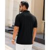 Alimens & Gentle Mens Polo Shirt Stretch Short Sleeve Dry Fit Golf Shirts Moisture Wicking Breathable Tops Daily Tennis Sport(Black)