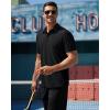 Alimens & Gentle Mens Polo Shirt Stretch Short Sleeve Dry Fit Golf Shirts Moisture Wicking Breathable Tops Daily Tennis Sport(Black)