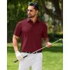 Alimens & Gentle Mens Polo Shirt Stretch Short Sleeve Dry Fit Golf Shirts Moisture Wicking Breathable Tops Daily Tennis Sport(Burgundy)