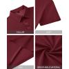 Alimens & Gentle Mens Polo Shirt Stretch Short Sleeve Dry Fit Golf Shirts Moisture Wicking Breathable Tops Daily Tennis Sport(Burgundy)