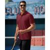 Alimens & Gentle Mens Polo Shirt Stretch Short Sleeve Dry Fit Golf Shirts Moisture Wicking Breathable Tops Daily Tennis Sport(Burgundy)