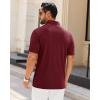 Alimens & Gentle Mens Polo Shirt Stretch Short Sleeve Dry Fit Golf Shirts Moisture Wicking Breathable Tops Daily Tennis Sport(Burgundy)