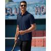 Alimens & Gentle Mens Polo Shirt Stretch Short Sleeve Dry Fit Golf Shirts Moisture Wicking Breathable Tops Daily Tennis Sport(Navy Blue)