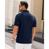 Alimens & Gentle Mens Polo Shirt Stretch Short Sleeve Dry Fit Golf Shirts Moisture Wicking Breathable Tops Daily Tennis Sport(Navy Blue)