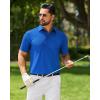 Alimens & Gentle Mens Polo Shirt Stretch Short Sleeve Dry Fit Golf Shirts Moisture Wicking Breathable Tops Daily Tennis Sport(Royal Blue)