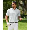 Alimens & Gentle Mens Polo Shirt Stretch Short Sleeve Dry Fit Golf Shirts Moisture Wicking Breathable Tops Daily Tennis Sport(White)
