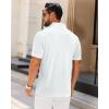 Alimens & Gentle Mens Polo Shirt Stretch Short Sleeve Dry Fit Golf Shirts Moisture Wicking Breathable Tops Daily Tennis Sport(White)