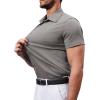 Alimens & Gentle Men’s Short Sleeve Dress Shirts Stretch Regular Fit Shirt Casual Button Down Business Shirts Dark Grey