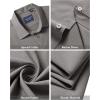Alimens & Gentle Men’s Short Sleeve Dress Shirts Stretch Regular Fit Shirt Casual Button Down Business Shirts Dark Grey
