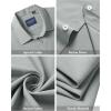 Alimens & Gentle Men’s Short Sleeve Dress Shirts Stretch Regular Fit Shirt Casual Button Down Business Shirts(Light Grey)