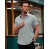Alimens & Gentle Men’s Short Sleeve Dress Shirts Stretch Regular Fit Shirt Casual Button Down Business Shirts(Light Grey)