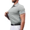 Alimens & Gentle Men’s Short Sleeve Dress Shirts Stretch Regular Fit Shirt Casual Button Down Business Shirts(Light Grey)