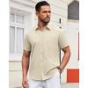 Alimens & Gentle Men’s Short Sleeve Dress Shirts Wrinkle Free Untucked Casual Button Down Shirt(Apricot)