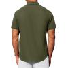 Alimens & Gentle Men’s Short Sleeve Dress Shirts Wrinkle Free Untucked Casual Button Down Shirt(Army Green)