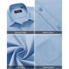 Alimens & Gentle Men’s Short Sleeve Dress Shirts Wrinkle Free Untucked Casual Button Down Shirt(Light Blue)