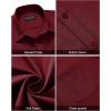 Alimens & Gentle Men’s Short Sleeve Dress Shirts Wrinkle Free Untucked Casual Button Down Shirt(Wine Red)