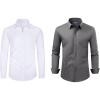 Alimens & Gentle Mens Dress Shirts Stretch Long Sleeve Collared Casual Solid Wedding Business Wedding Button Down Shirts