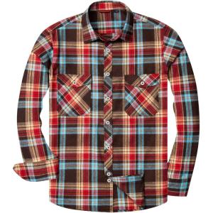 Alimens & Gentle Men’s Button Down Regular Fit Long Sleeve Plaid Flannel Casual Shirts(Multicoloured)