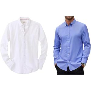 Alimens & Gentle Mens Oxford Shirts Stretch Dress Shirt for Men Casual Formal Business Work Long Sleeve Button Down Shirts