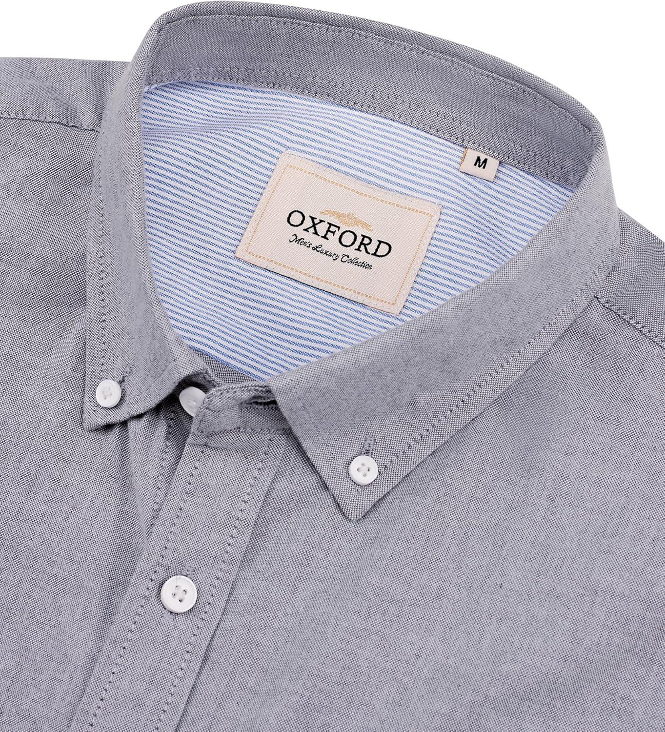 imageAlimens amp Gentle Mens Oxford Shirts Regular Fit Button Down Shirt Business Casual Shirts Long Sleeve Dress ShirtGray