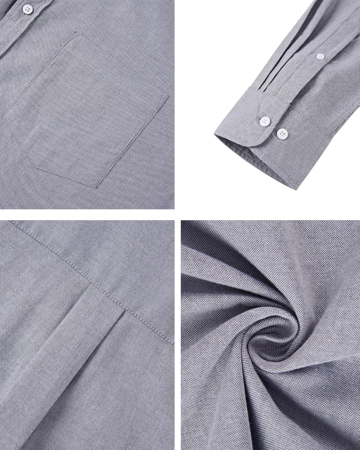 imageAlimens amp Gentle Mens Oxford Shirts Regular Fit Button Down Shirt Business Casual Shirts Long Sleeve Dress ShirtGray
