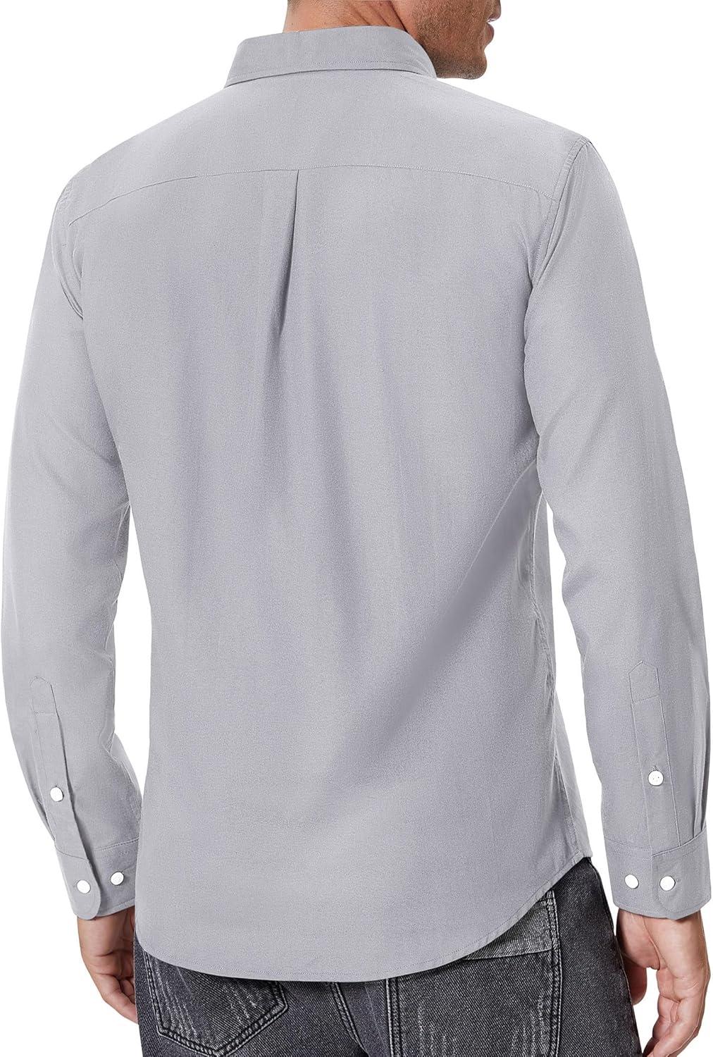 imageAlimens amp Gentle Mens Oxford Shirts Regular Fit Button Down Shirt Business Casual Shirts Long Sleeve Dress ShirtGray