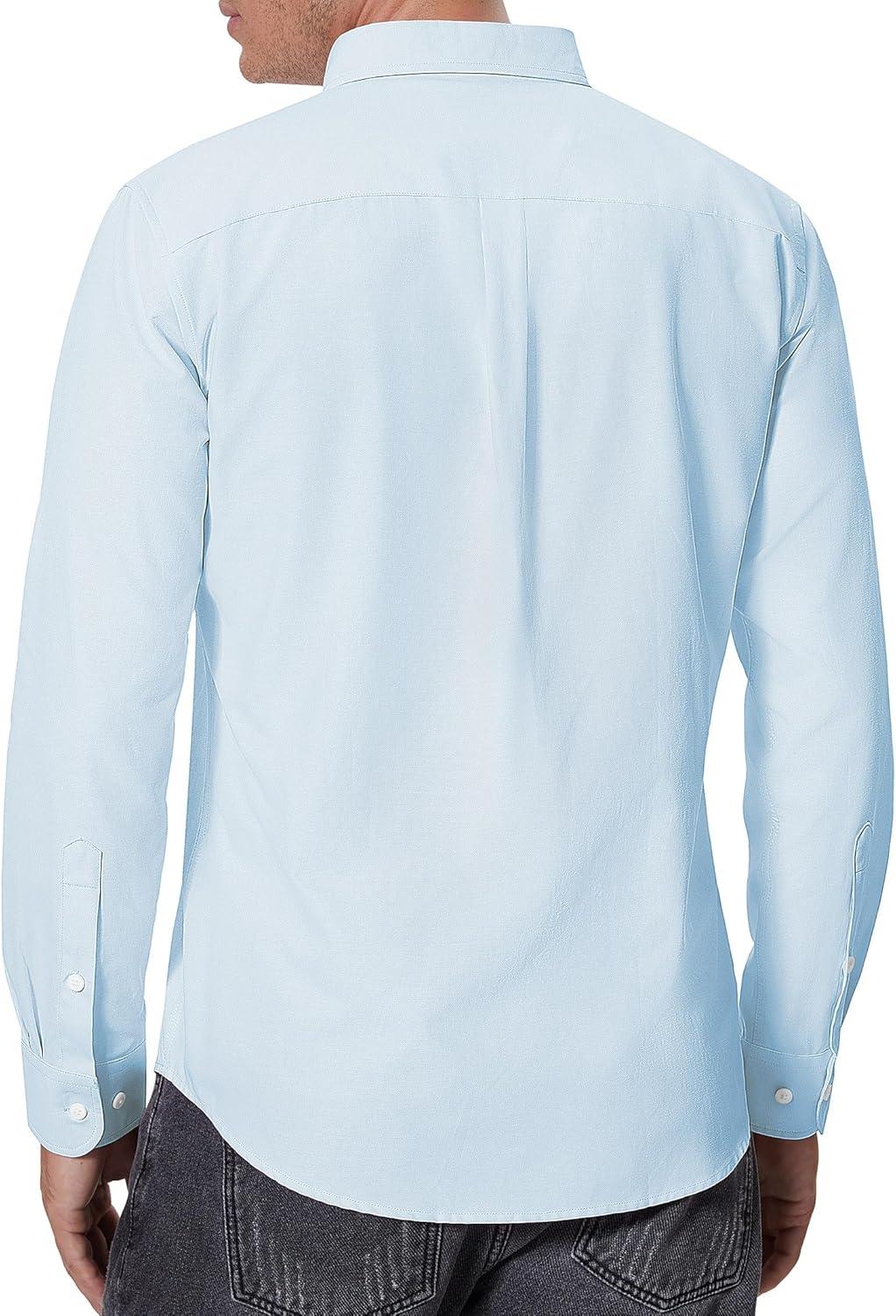 imageAlimens amp Gentle Mens Oxford Shirts Regular Fit Button Down Shirt Business Casual Shirts Long Sleeve Dress ShirtLight Blue