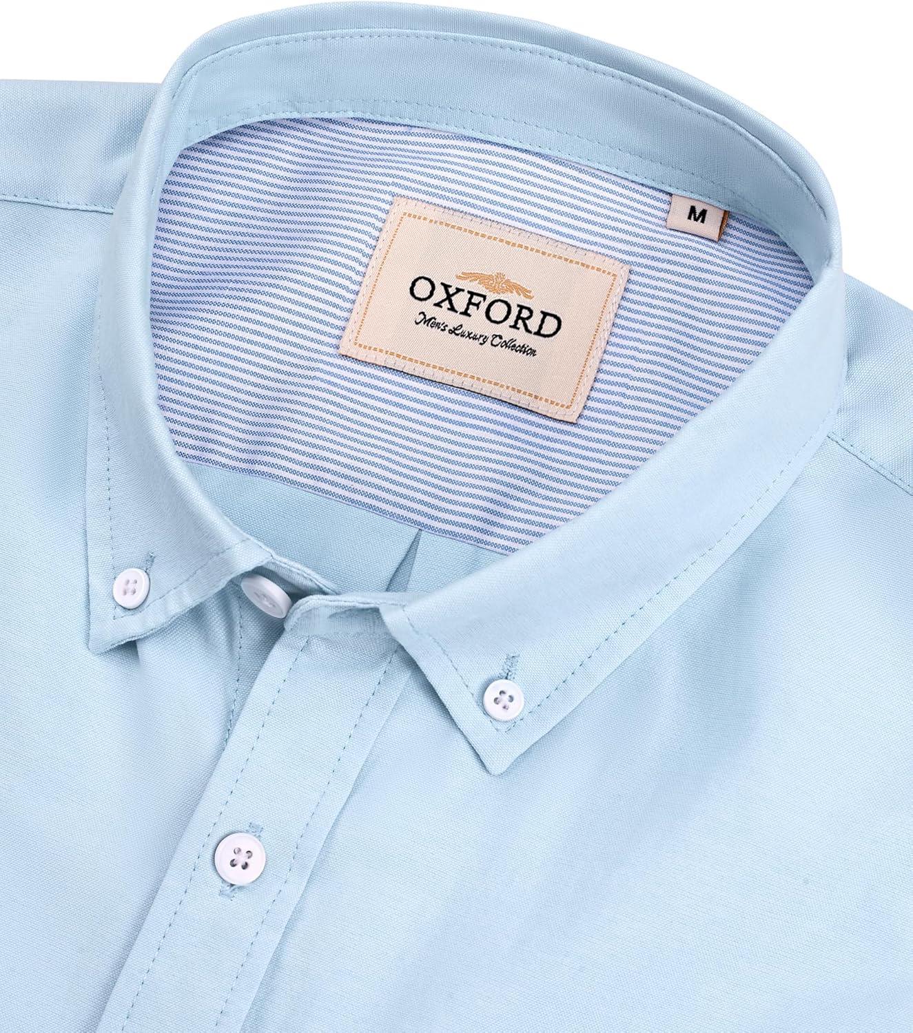 imageAlimens amp Gentle Mens Oxford Shirts Regular Fit Button Down Shirt Business Casual Shirts Long Sleeve Dress ShirtLight Blue