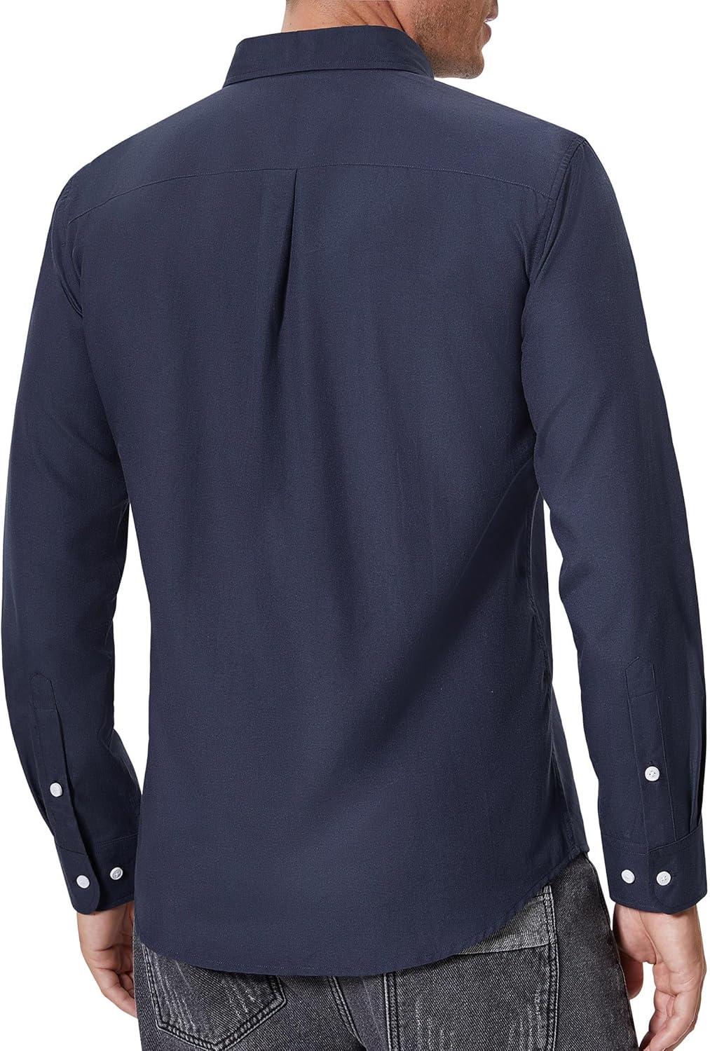 imageAlimens amp Gentle Mens Oxford Shirts Regular Fit Button Down Shirt Business Casual Shirts Long Sleeve Dress ShirtNavy Blue