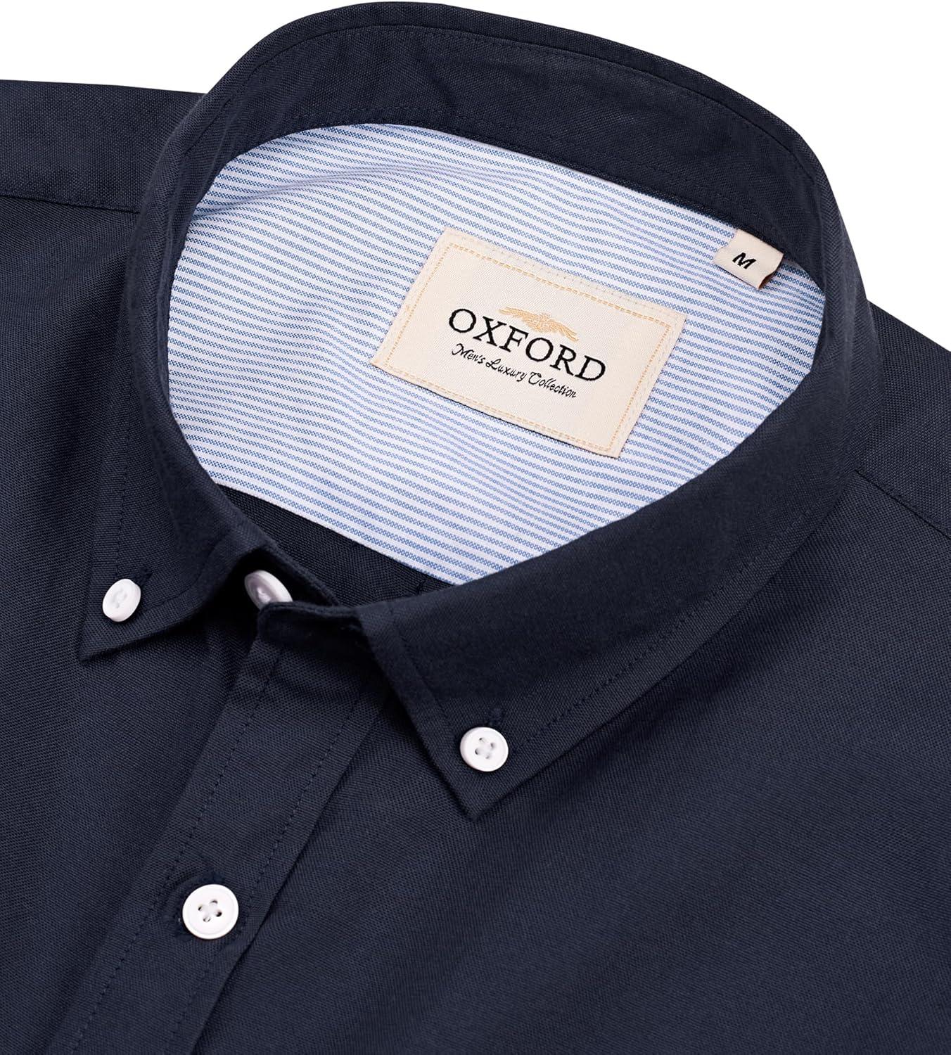 imageAlimens amp Gentle Mens Oxford Shirts Regular Fit Button Down Shirt Business Casual Shirts Long Sleeve Dress ShirtNavy Blue