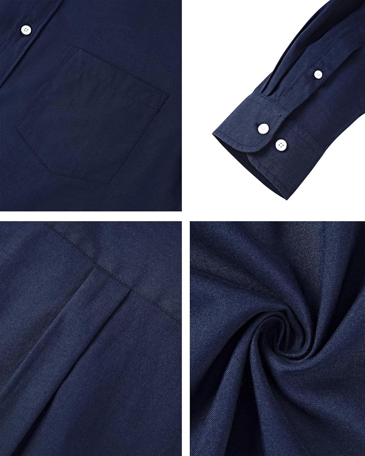 imageAlimens amp Gentle Mens Oxford Shirts Regular Fit Button Down Shirt Business Casual Shirts Long Sleeve Dress ShirtNavy Blue