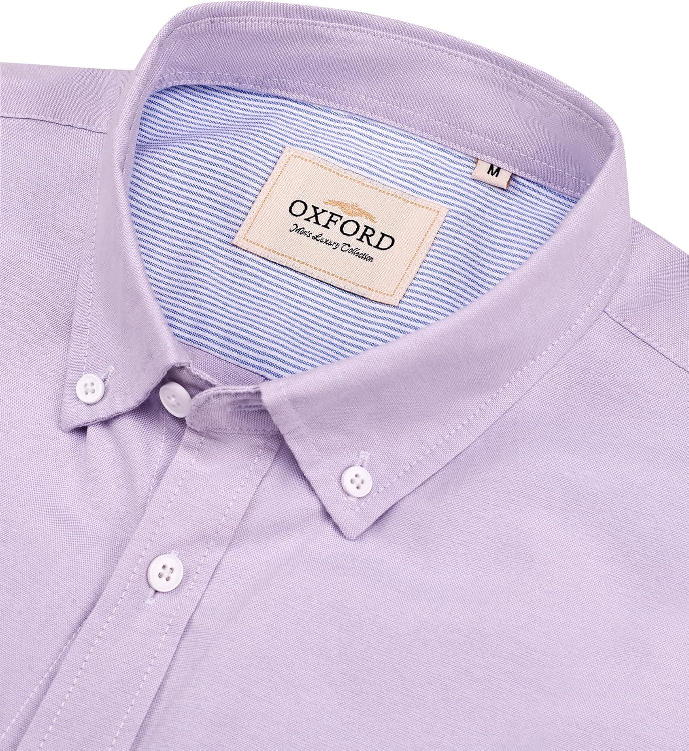 imageAlimens amp Gentle Mens Oxford Shirts Regular Fit Button Down Shirt Business Casual Shirts Long Sleeve Dress ShirtPurple