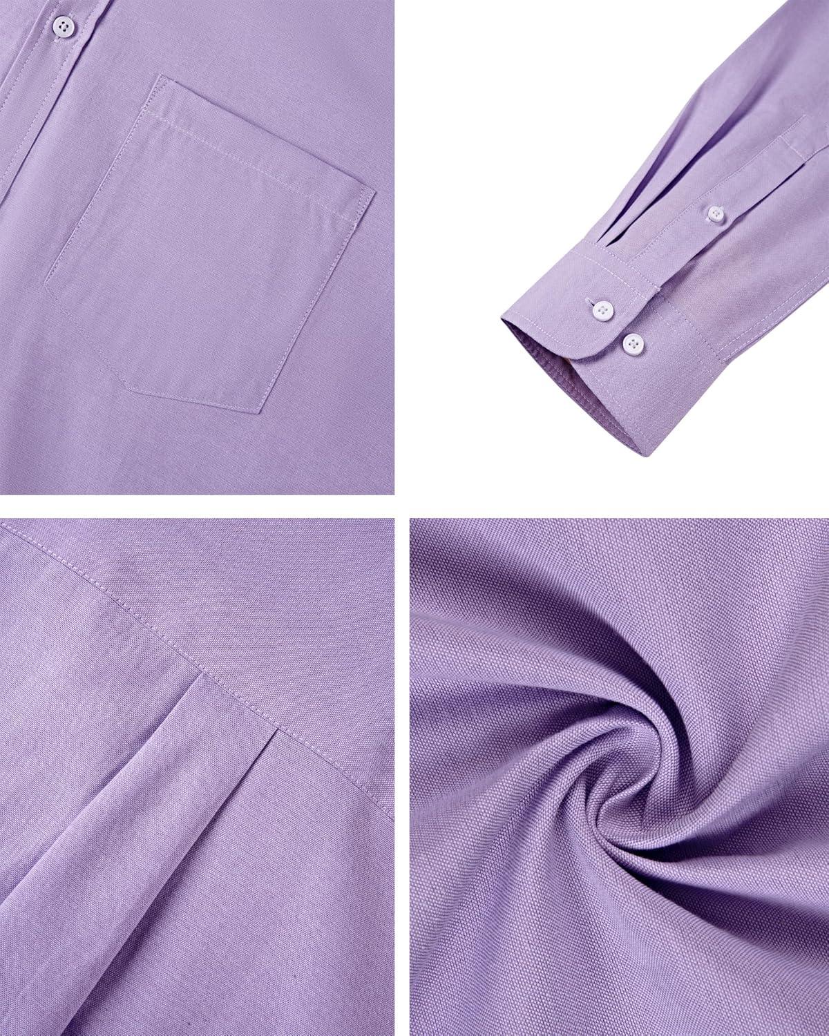 imageAlimens amp Gentle Mens Oxford Shirts Regular Fit Button Down Shirt Business Casual Shirts Long Sleeve Dress ShirtPurple