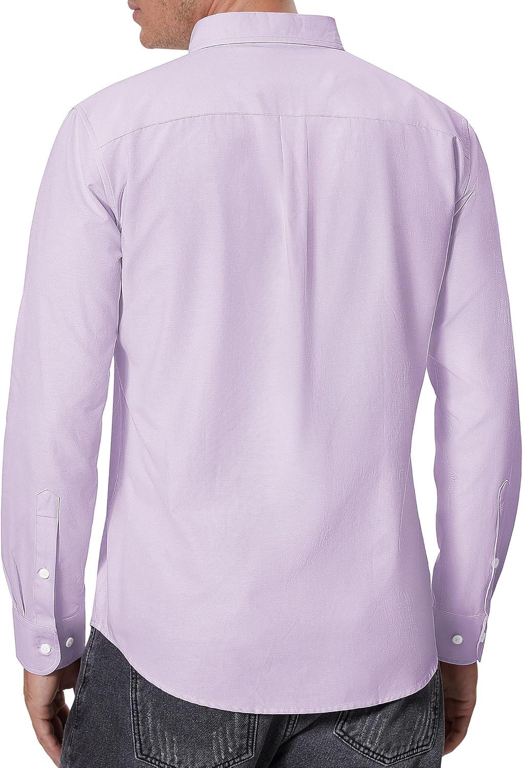 imageAlimens amp Gentle Mens Oxford Shirts Regular Fit Button Down Shirt Business Casual Shirts Long Sleeve Dress ShirtPurple