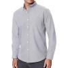 Alimens & Gentle Men’s Oxford Shirts Regular Fit Button Down Shirt Business Casual Shirts Long Sleeve Dress Shirt(Gray)