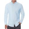 Alimens & Gentle Men’s Oxford Shirts Regular Fit Button Down Shirt Business Casual Shirts Long Sleeve Dress Shirt(Light Blue)