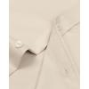 Alimens & Gentle Men’s Dress Shirts Long Sleeve Wrinkle-Free Stretch Shirts Solid Formal Button Down Shirt with Pocket(Beige)
