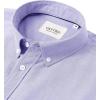 Alimens & Gentle Men’s Short Sleeve Oxford Shirt Regular Fit Button Down Collar Shirts with Pocket(Blue Purple)