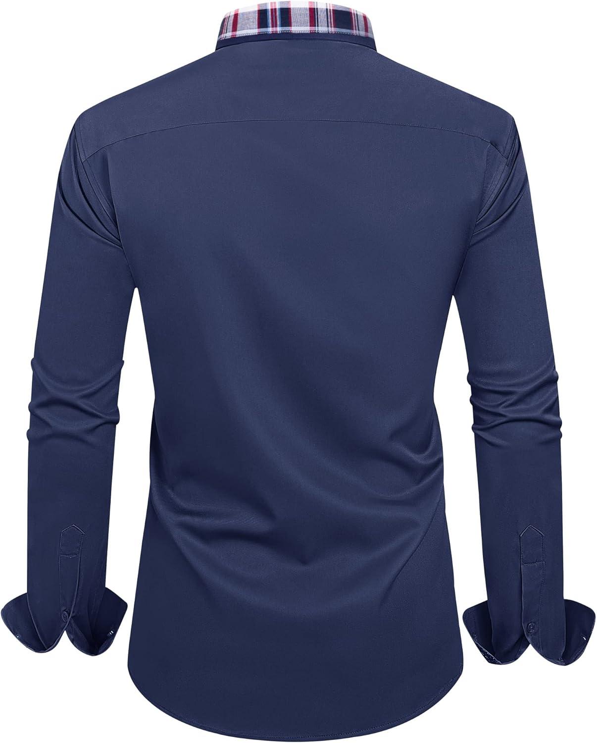 imageAlimens amp Gentle Mens Dress Shirts Long Sleeve Stretch WrinkleFree Regular Fit Business Casual Button Down Shirt
