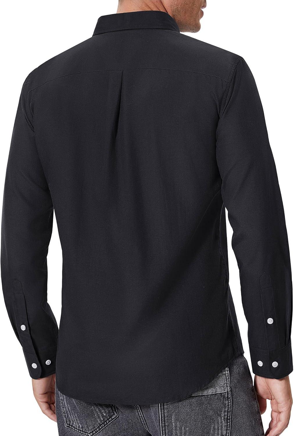 imageAlimens amp Gentle Mens Oxford Shirts Regular Fit Button Down Shirt Business Casual Shirts Long Sleeve Dress ShirtBlack
