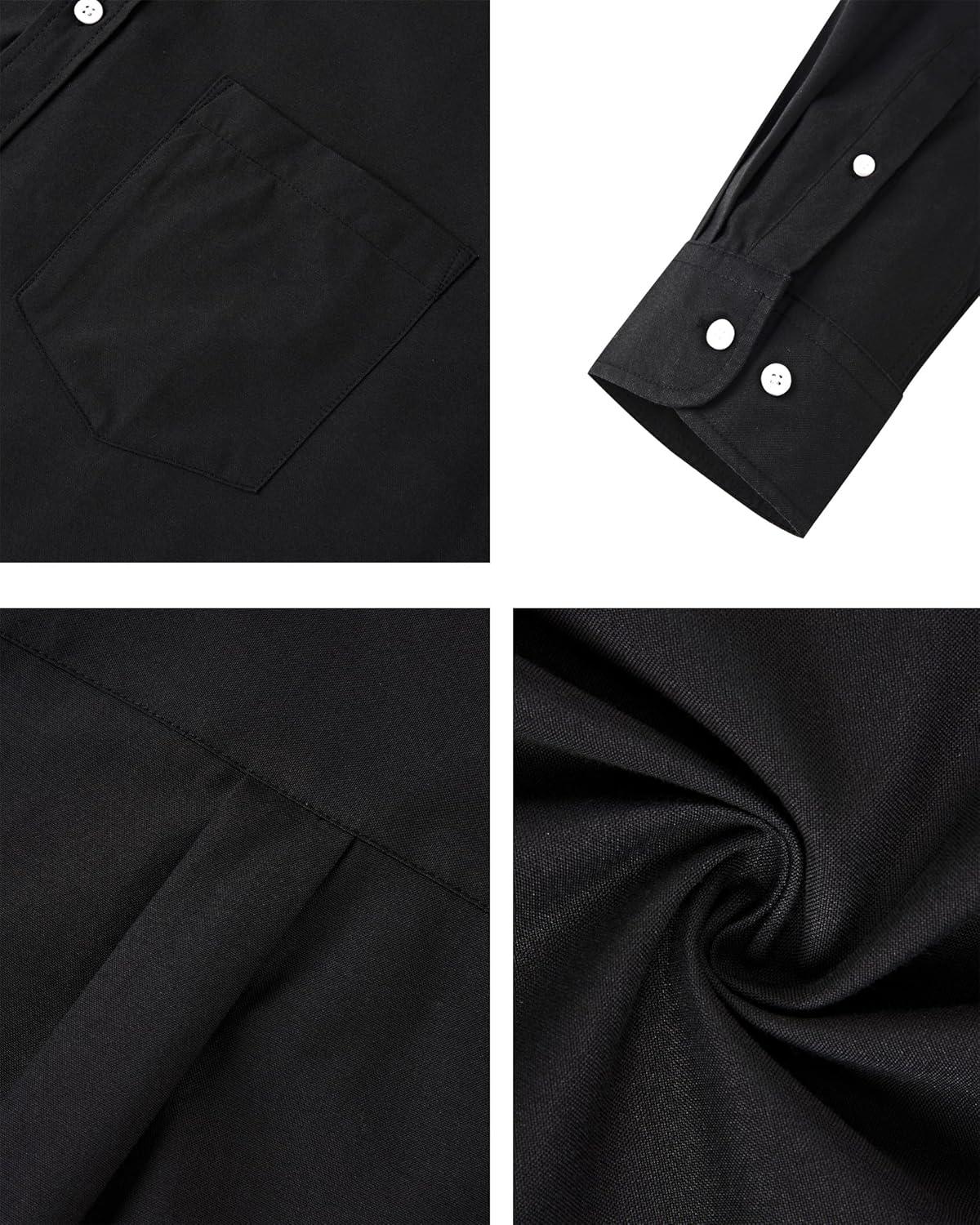 imageAlimens amp Gentle Mens Oxford Shirts Regular Fit Button Down Shirt Business Casual Shirts Long Sleeve Dress ShirtBlack