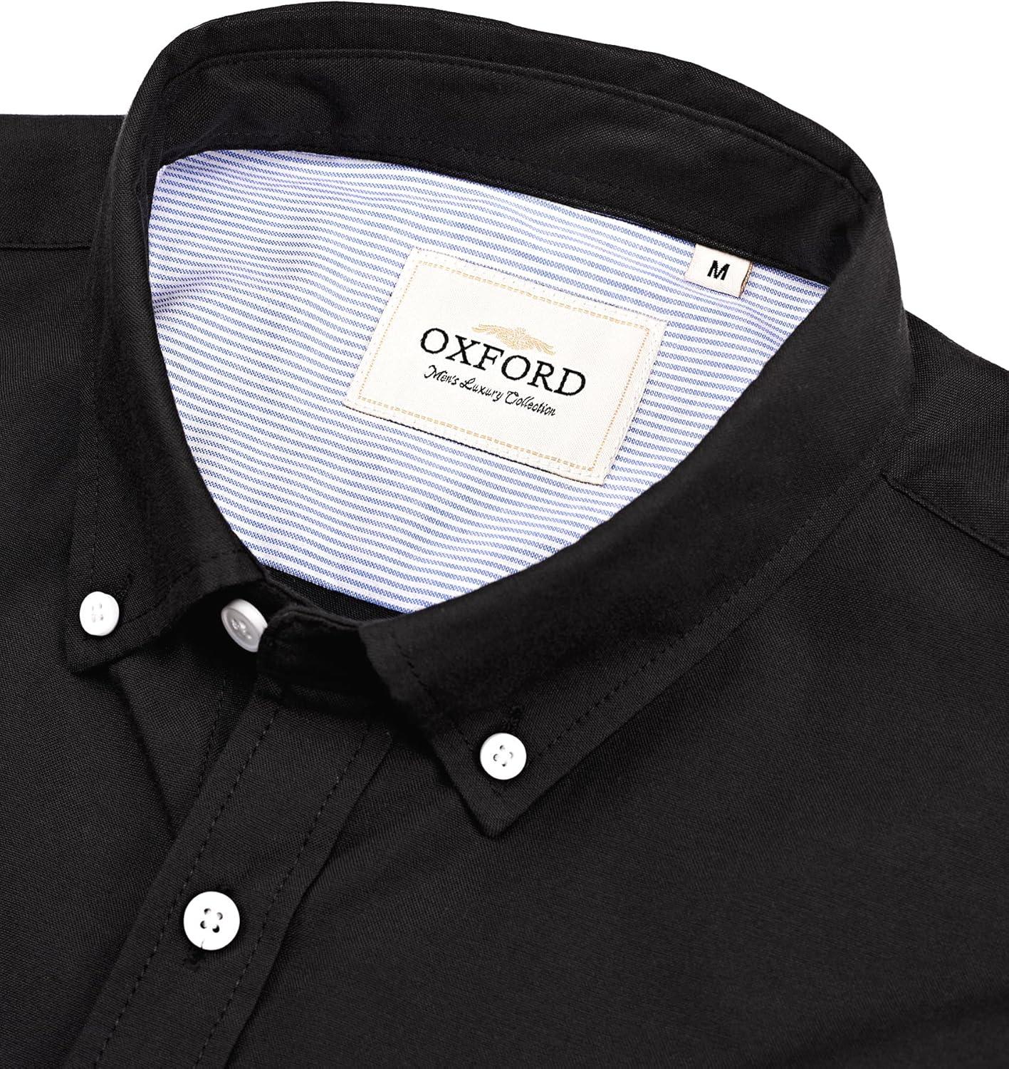 imageAlimens amp Gentle Mens Oxford Shirts Regular Fit Button Down Shirt Business Casual Shirts Long Sleeve Dress ShirtBlack