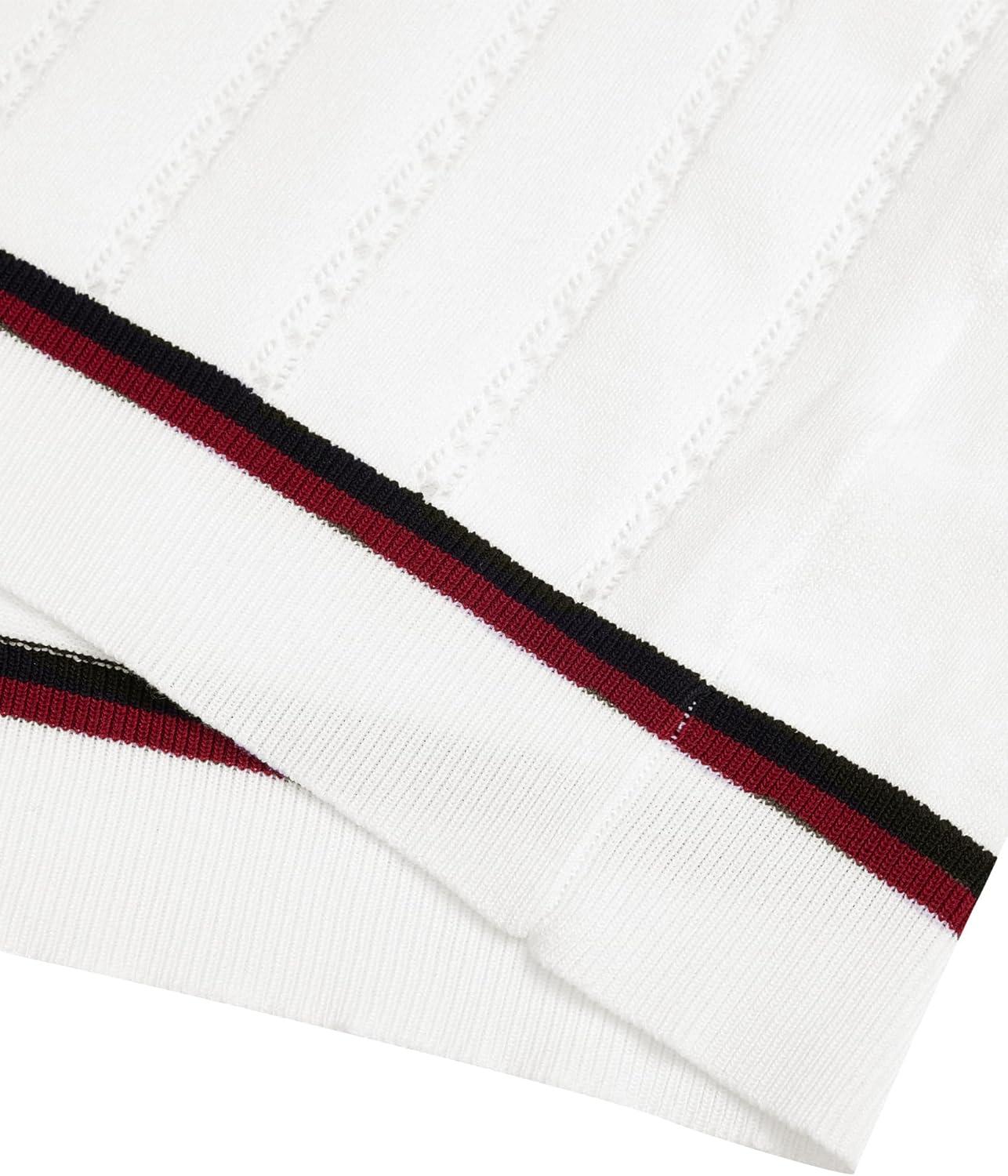 imageAlimens amp Gentle Mens Short Sleeve Button Down Shirts Knit Casual Shirts for Men Vintage Cuban Shirt Striped KnittedWhite