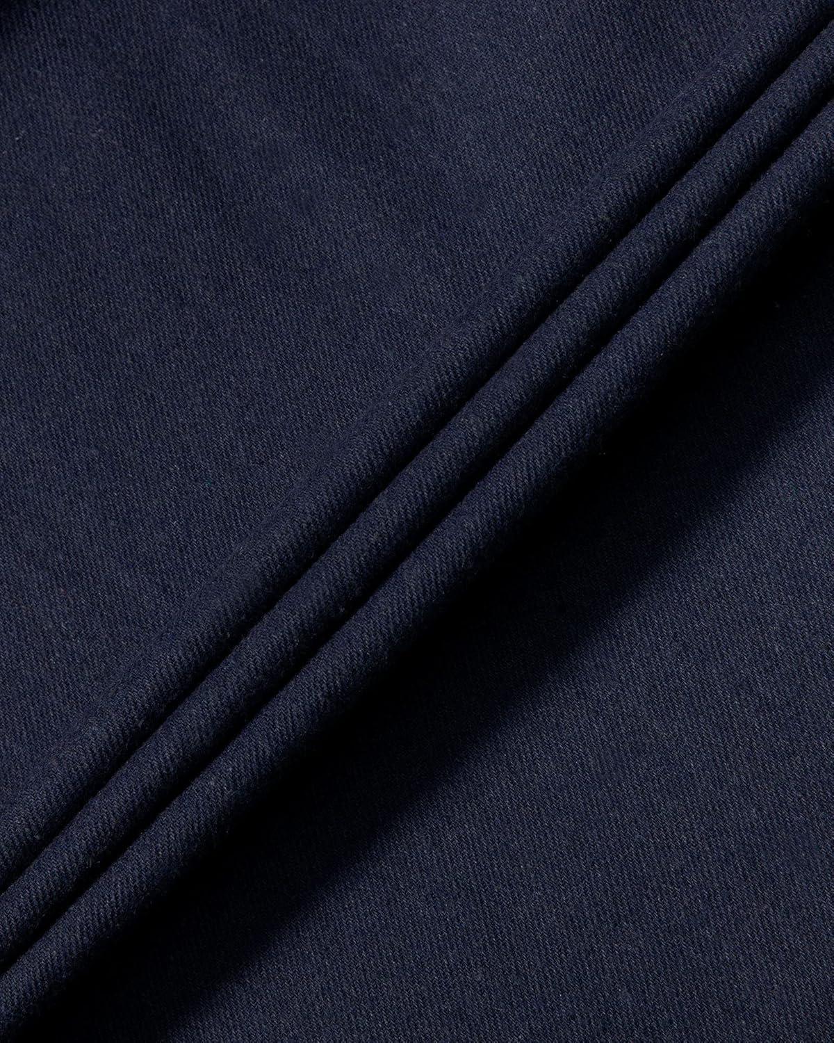 imageAlimens amp Gentle Mens Solid Flannel Shirt Work Long Sleeve Casual Button Down Shirts Outdoor Cotton Warm ShacketNavy Blue