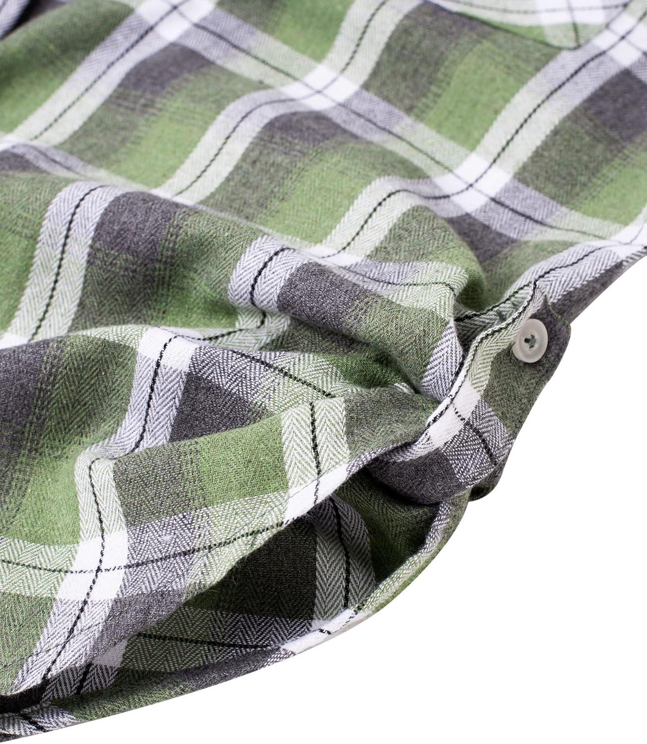 imageAlimens amp Gentle Womens Flannel Shirt Long Sleeve Plaid Shacket Soft Casual Collared Loose Button Down Roll Up Blouses TopsGreen