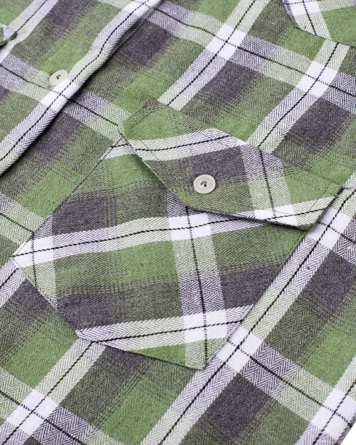 imageAlimens amp Gentle Womens Flannel Shirt Long Sleeve Plaid Shacket Soft Casual Collared Loose Button Down Roll Up Blouses TopsGreen