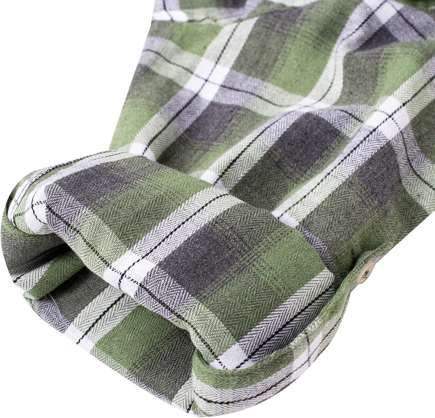 imageAlimens amp Gentle Womens Flannel Shirt Long Sleeve Plaid Shacket Soft Casual Collared Loose Button Down Roll Up Blouses TopsGreen