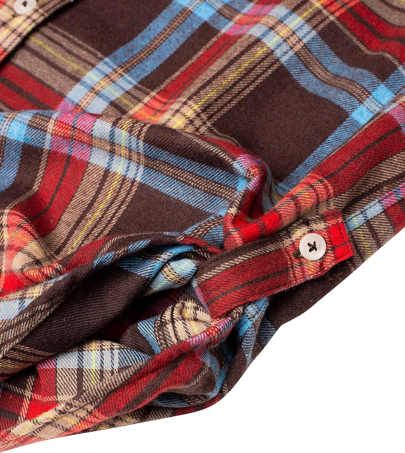 imageAlimens amp Gentle Womens Flannel Shirt Long Sleeve Plaid Shacket Soft Casual Collared Loose Button Down Roll Up Blouses TopsMulticoloured