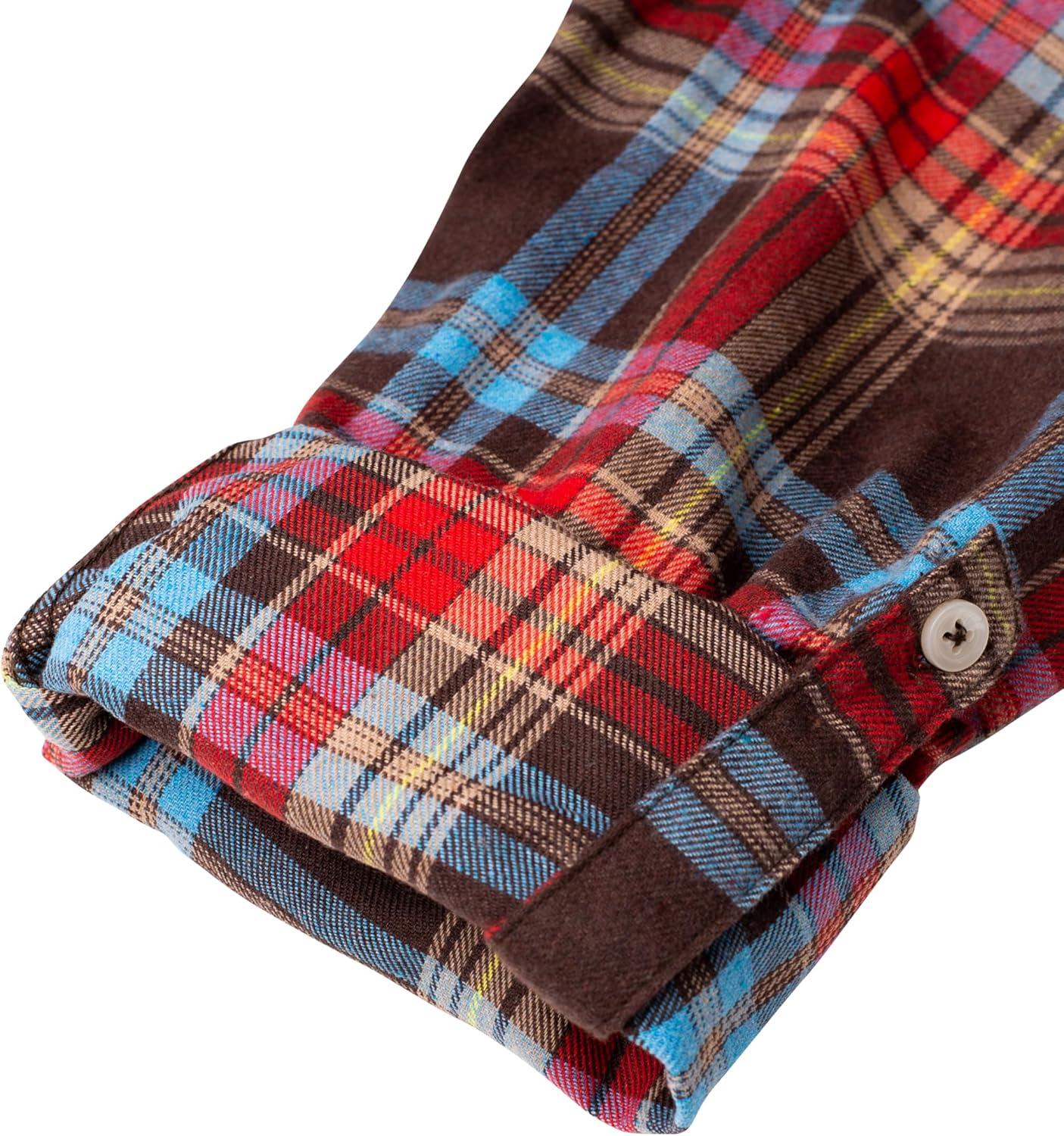 imageAlimens amp Gentle Womens Flannel Shirt Long Sleeve Plaid Shacket Soft Casual Collared Loose Button Down Roll Up Blouses TopsMulticoloured